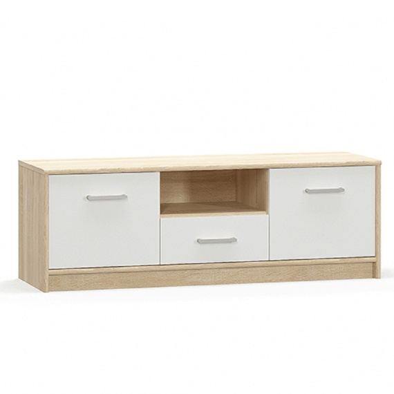 RTV stolek 2D1S, bílá/dub sonoma, TEYO