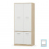 4- dveřová věšáková skříň, bíl/dub sonoma, TEYO