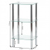 Regál, se třemi poličkami, chrom / čiré sklo, FREDDY 2