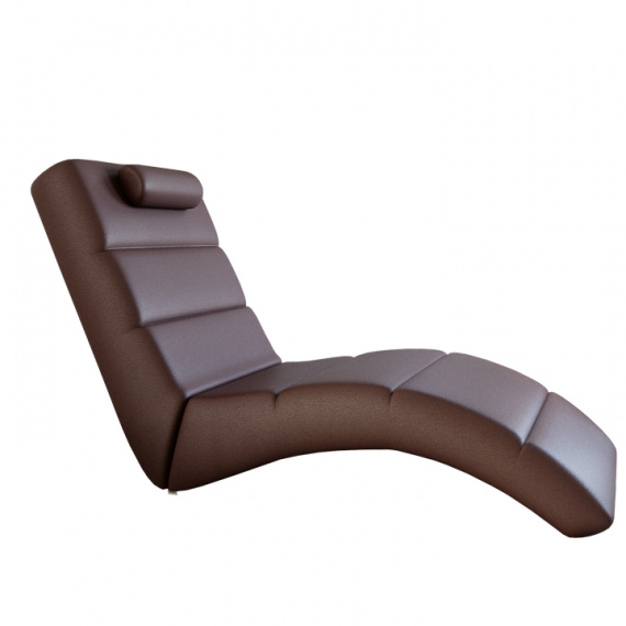 Relaxační křeslo, ekokůže hnedá, LONG