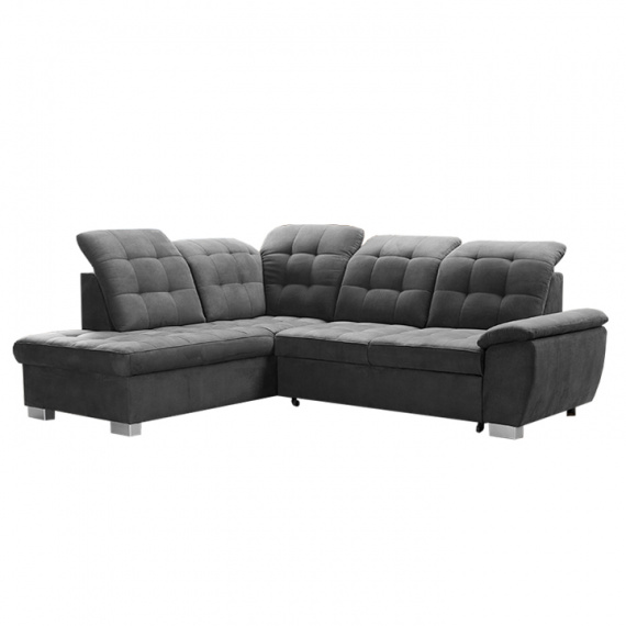 Sedací souprava, tmavě šedá látka, levá, MELEK