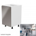811/5000Spodní skříňka, bílá / šedá extra vysoký lesk, levá, AURORA D601F