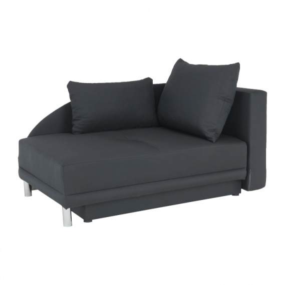 Rozkládací pohovka, šedočerná látka, pravá, LAUREL