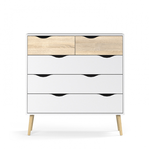 Komoda, dub sonoma / bílá, OSLO 75456