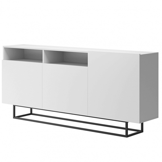Komoda, bílá / černá, SPRING EK180
