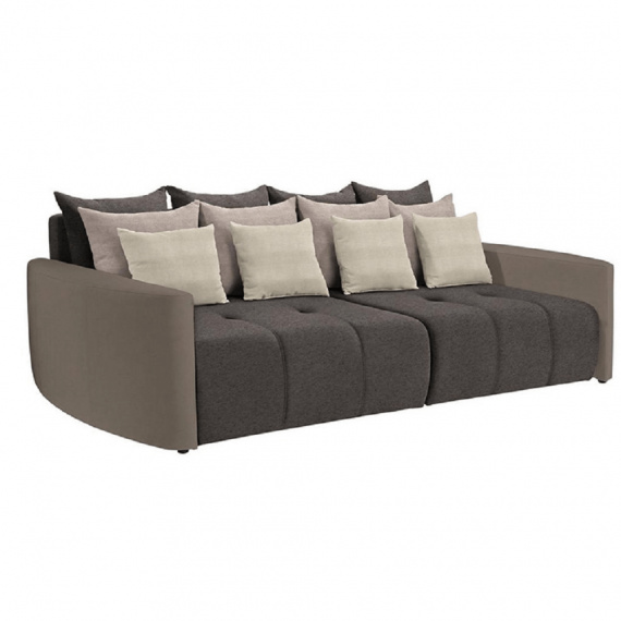 Prostorná pohovka, taupe šedohnědá/světlehnědá/krémová, PORTO BIG SOFA