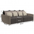 Prostorná pohovka, taupe šedohnědá/světlehnědá/krémová, PORTO BIG SOFA