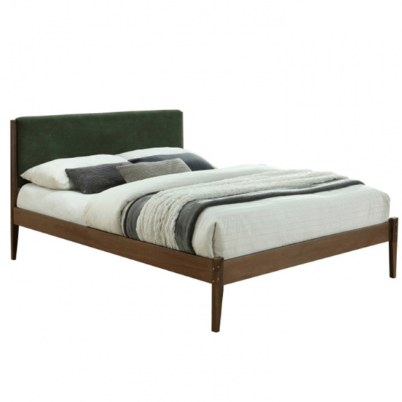 1572/5000Postel, 160x200, ořech / tmavozelená, NOLAS