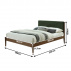 Postel, 183x200, ořech / tmavozelená, NOLAS
