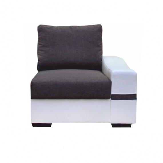 1-sed, bílá / šedá, pravý, OREGON 05-1SED + BOK