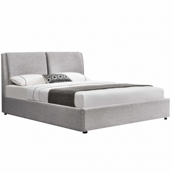 Postel s úložným prostorem, šedá látka, 180x200, GULIA 2 NEW