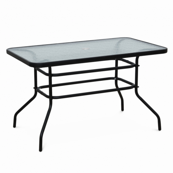 Jídelní stůl, tvrzené sklo/ocel, DEMAT NEW