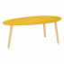 Set 2 konferenčních stolků, bílá HG / žltomedová HG, DOBLO