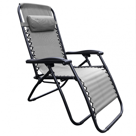 Zahradní polohovací křeslo, světle šedá, GERALD