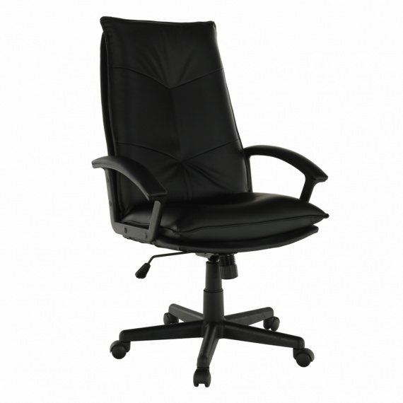 Kancelářské křeslo, černá ekokůže, GOTHEL