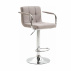 2 kusy, Barová židle, šedohnědá taupe látka / chrom, LEORA 2 NEW