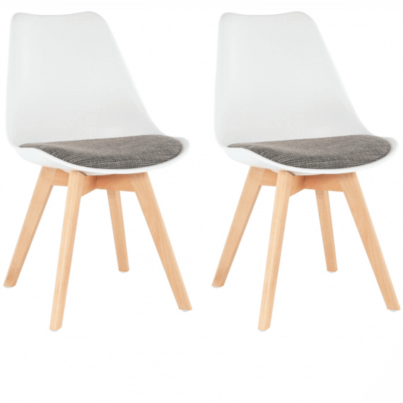 2 kusy, Židle, bílá / hnědá, DAMARA