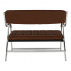 2-místná lavice do čekárně, hnědá / chrom, ILKIN