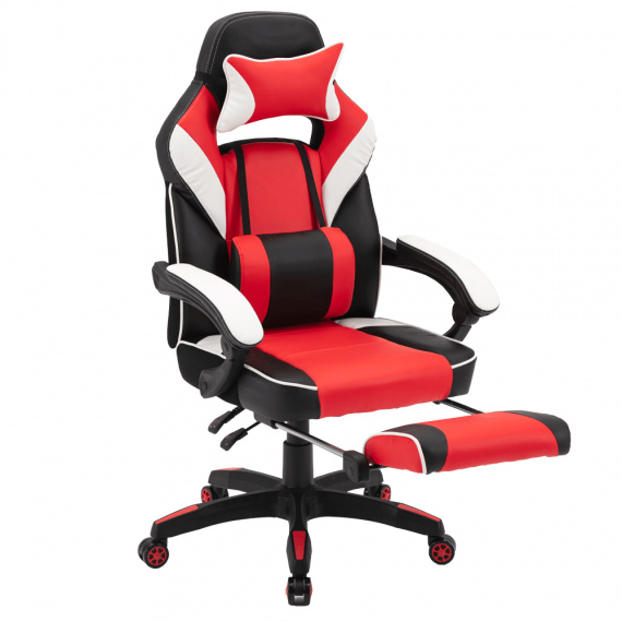 Kancelářské / herní křeslo, černá / bílá / červená, Ozge
