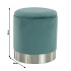 Taburet, zelená-mentol Velvet látka/stříbrná chrom, Daron
