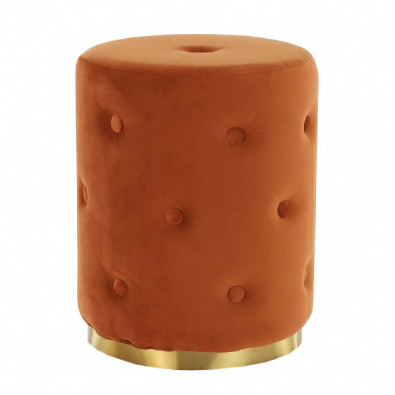 Taburet, šedohnědá TAUPE Velvet látka/zlatý nátěr, BEKEN