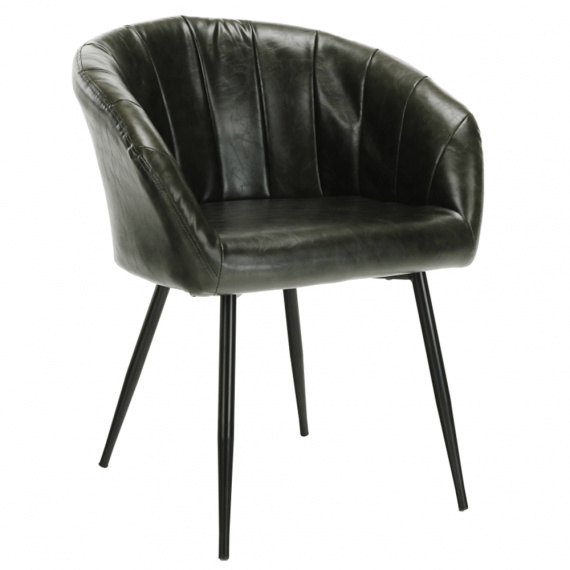 Jídelní křeslo, olivově zelená/černá, FIORA