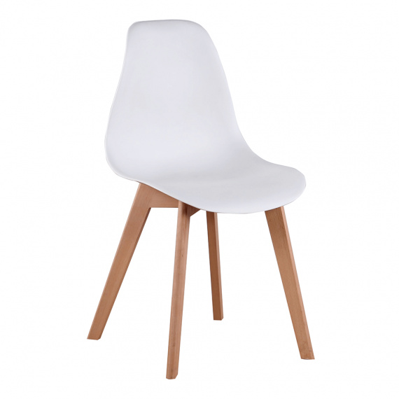 Jídelní židle, bílá/buk, AYNA