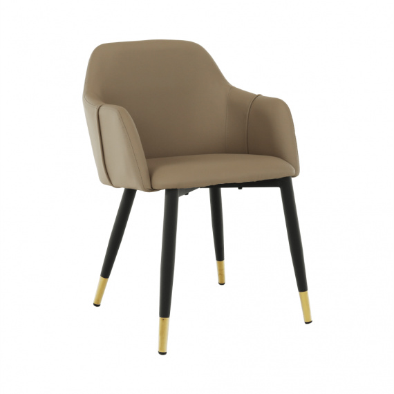 Křeslo, šedohnědá taupe / černá / zlatá, KARAT