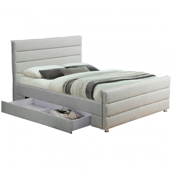 Postel, světle šedá, 180x200, EMERI