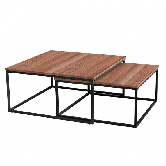 Set dvou konferenčních stolků, ořech / černá, Kastler TYP 1
