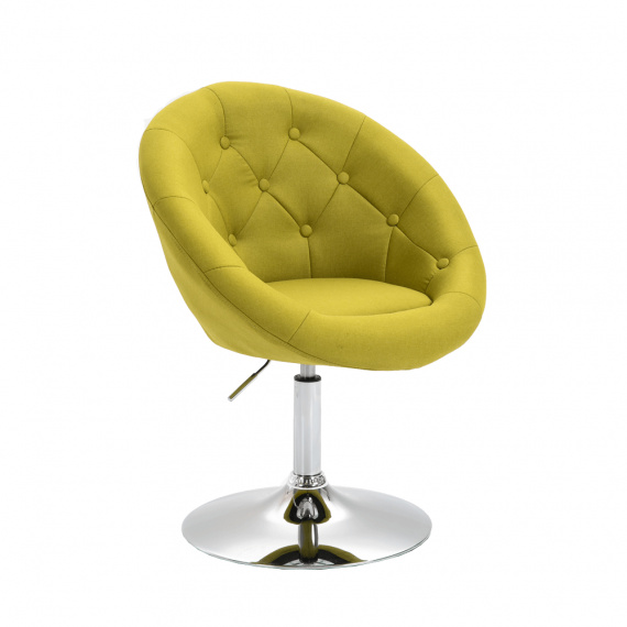Otočné křeslo, žlutozelená / chrom, GULEN