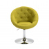 Otočné křeslo, žlutozelená / chrom, GULEN
