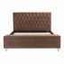 Postel s lavicí, hnědá látka Velvet, 160x200, Angala