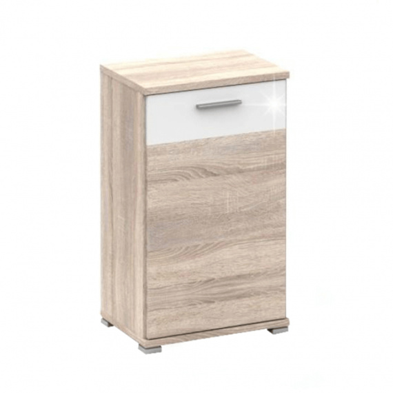 Komoda, dub sonoma / bílá extra vysoký lesk, RACHEL TYP 1