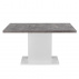 Jídelní stůl, beton / bílá extra vysoký lesk, KAZMA