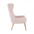 Křeslo ušák, růžová/buk, FADOR