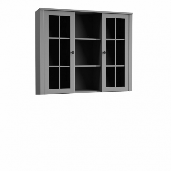 Nástavec na komodu W2D, vitrína, šedá, Provance