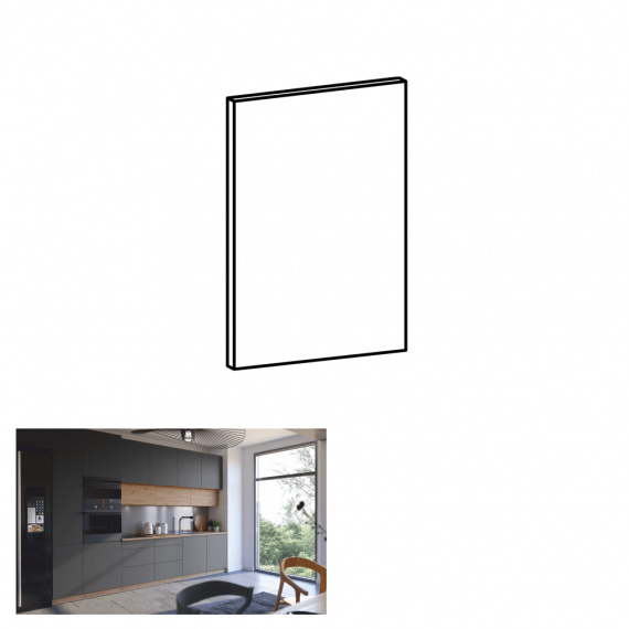 Dvířka na myčku,44, 6x57, šedý mat, LANGEN