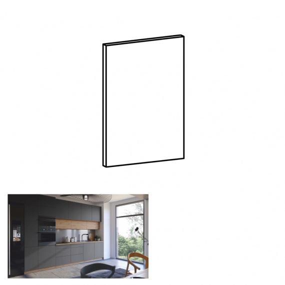 Dvířka na myčku, šedý mat, 59, 6x57 cm, LANGEN