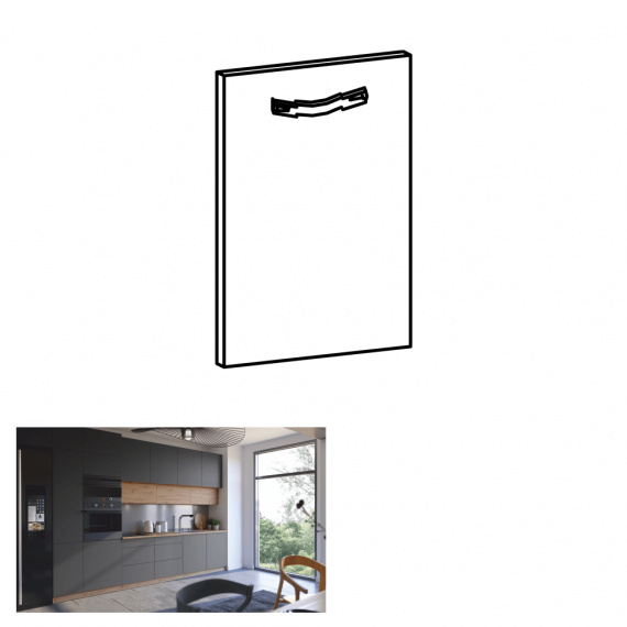 Dvířka na myčku, šedý mat, 44, 6x71, 3, LANGEN