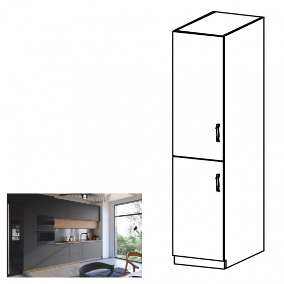 Potravinová skříňka, dub artisan/šedý mat, levá, LANGEN D40SP