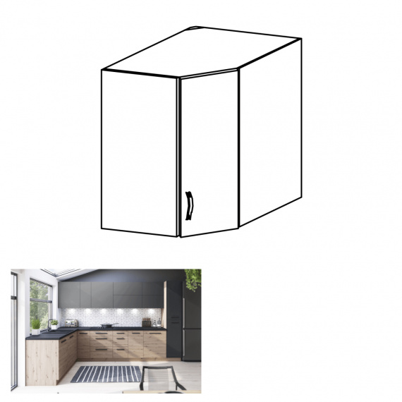 Horní skříňka, dub artisan/šedý mat, LANGEN G60N