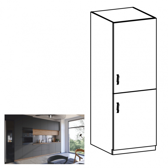 Vysoká skříňka, dub artisan/šedý mat, pravá, LANGEN D60ZL