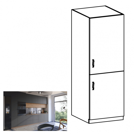 Potravinová skříňka, dub artisan/šedý mat, pravá, LANGEN D60R