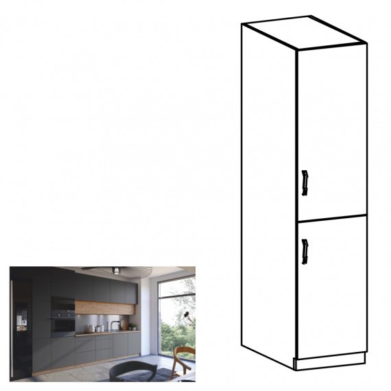 Potravinová skříňka, dub artisan/šedý mat, pravá, LANGEN D40SP