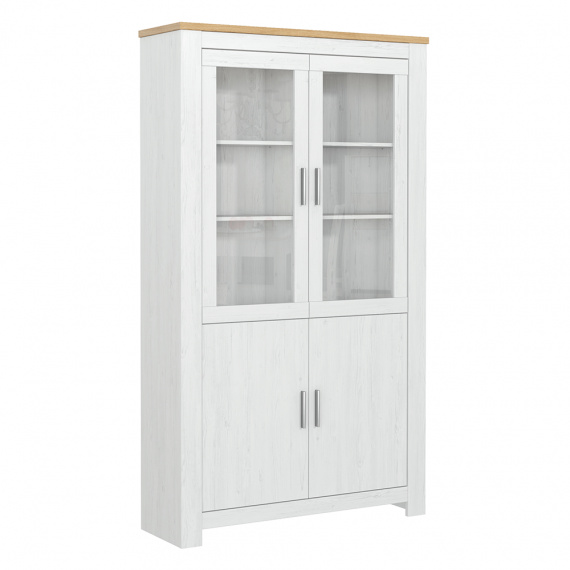 Vitrína, bílá andersen/dub bernstein, RENE 117