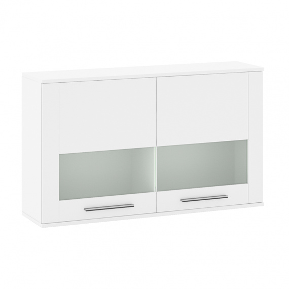 Závěsná vitrína, bílá extra vysoký lesk HG, KELEN E