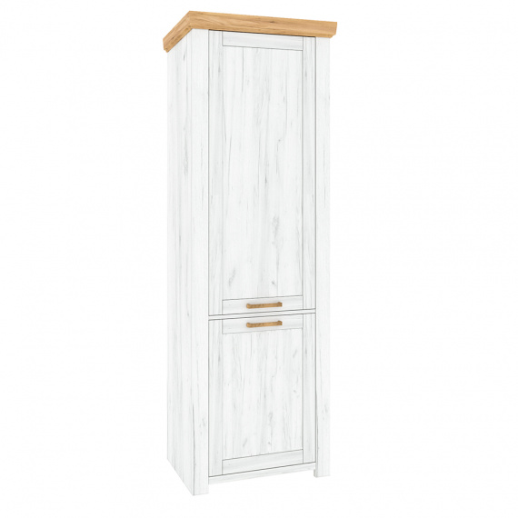 Policová skříň V, dub craft zlatý/dub craft bílý, SUDBURY