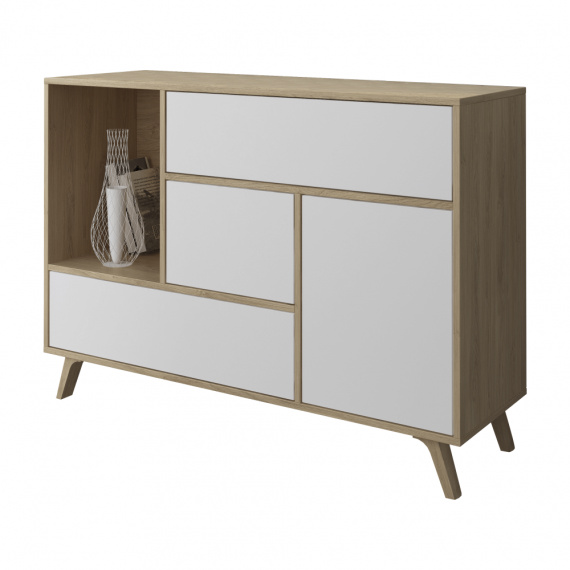 Komoda, dub pucci/ bílá, LAND