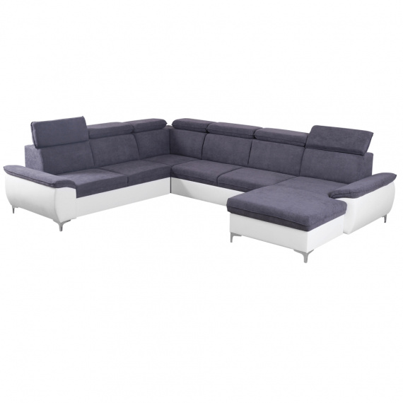 Sedací souprava, šedá/bílá, pravá, MARELIA
